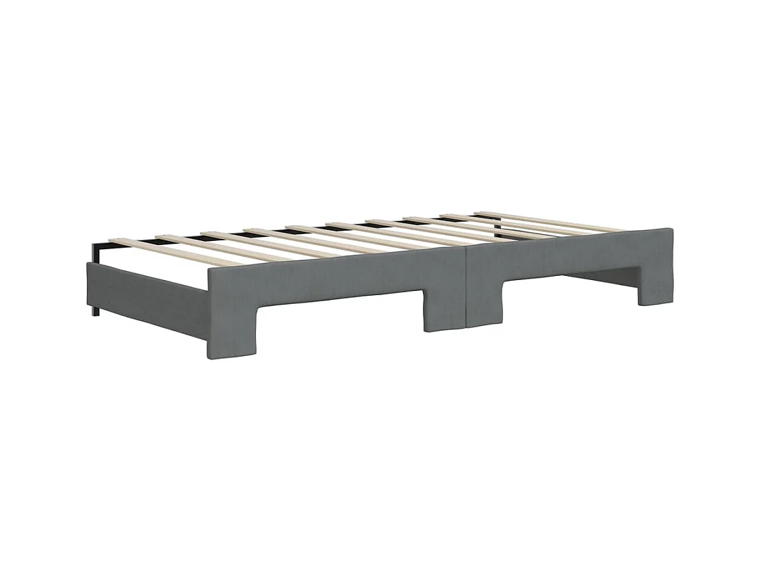 Divano Letto Estraibile Materassi Grigio Scuro 90x190cm Tessuto