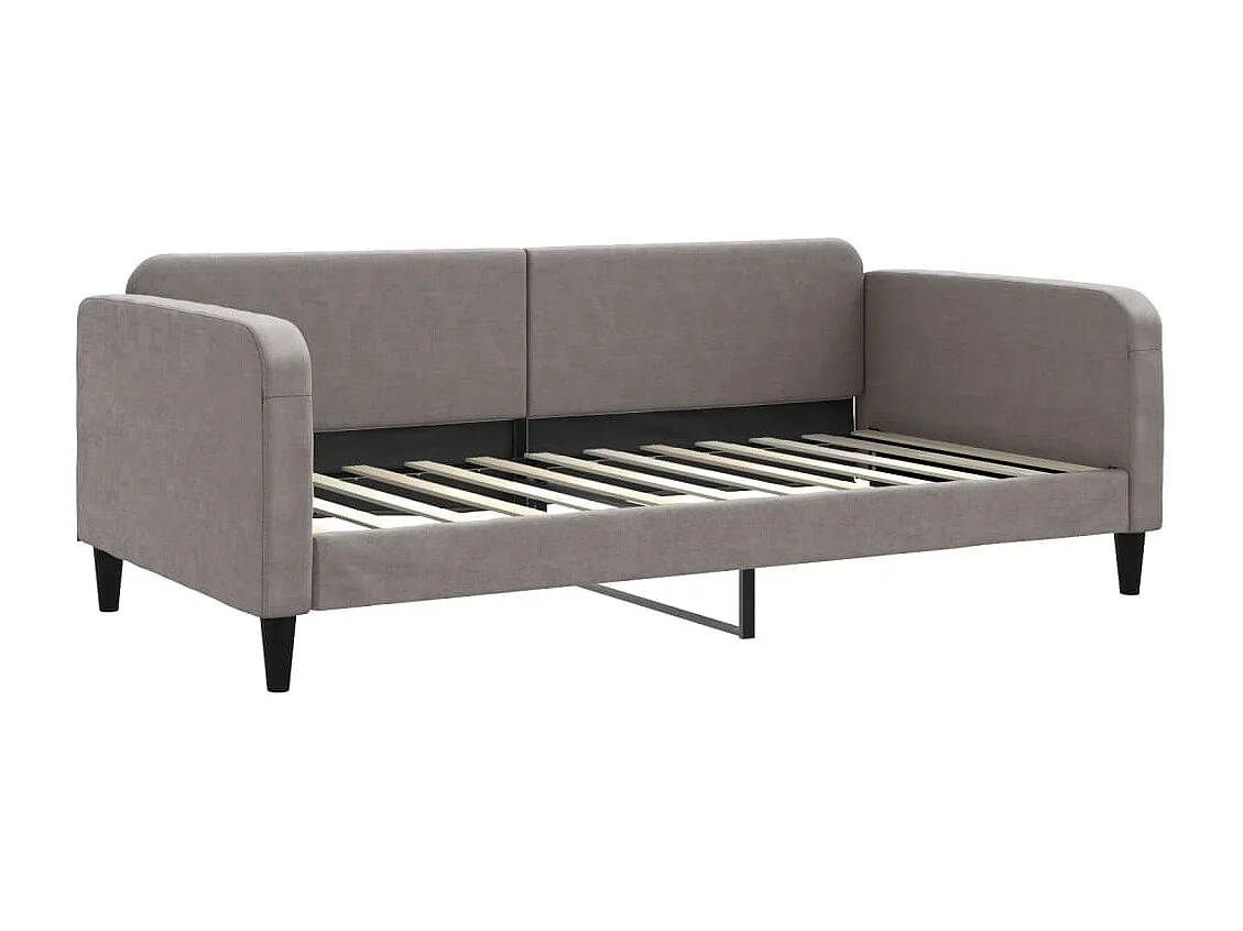 Divano Letto Estraibile con Materassi Tortora 100x200cm Tessuto