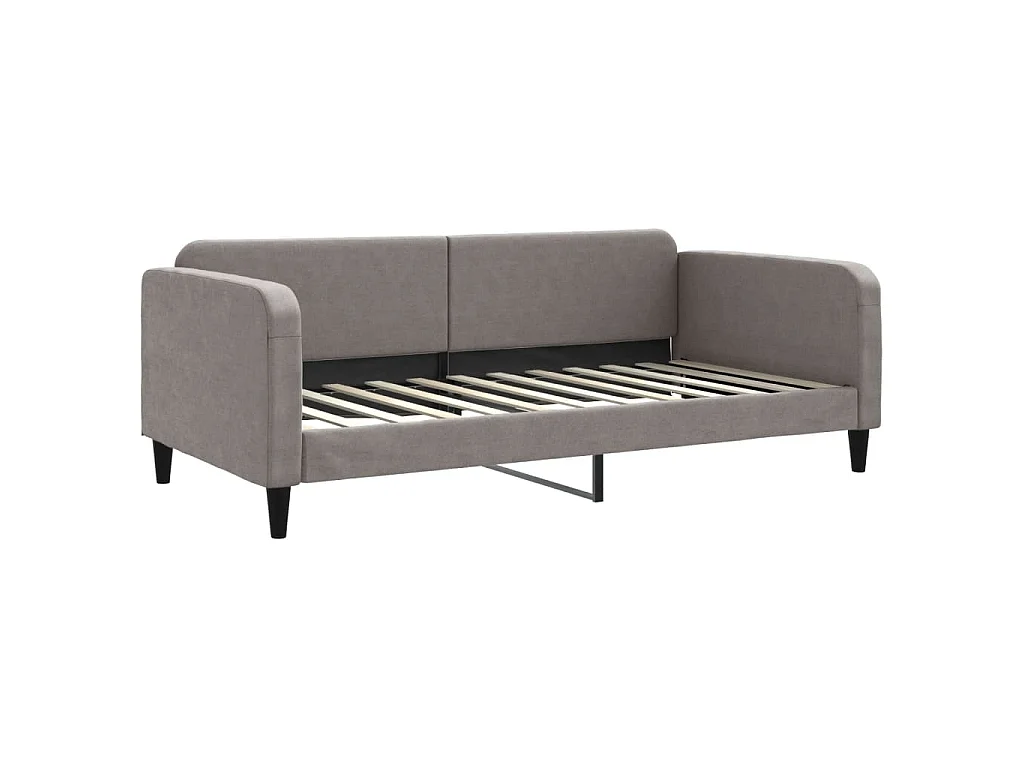 Divano Letto Estraibile con Cassetti Tortora 100x200 cm Tessuto