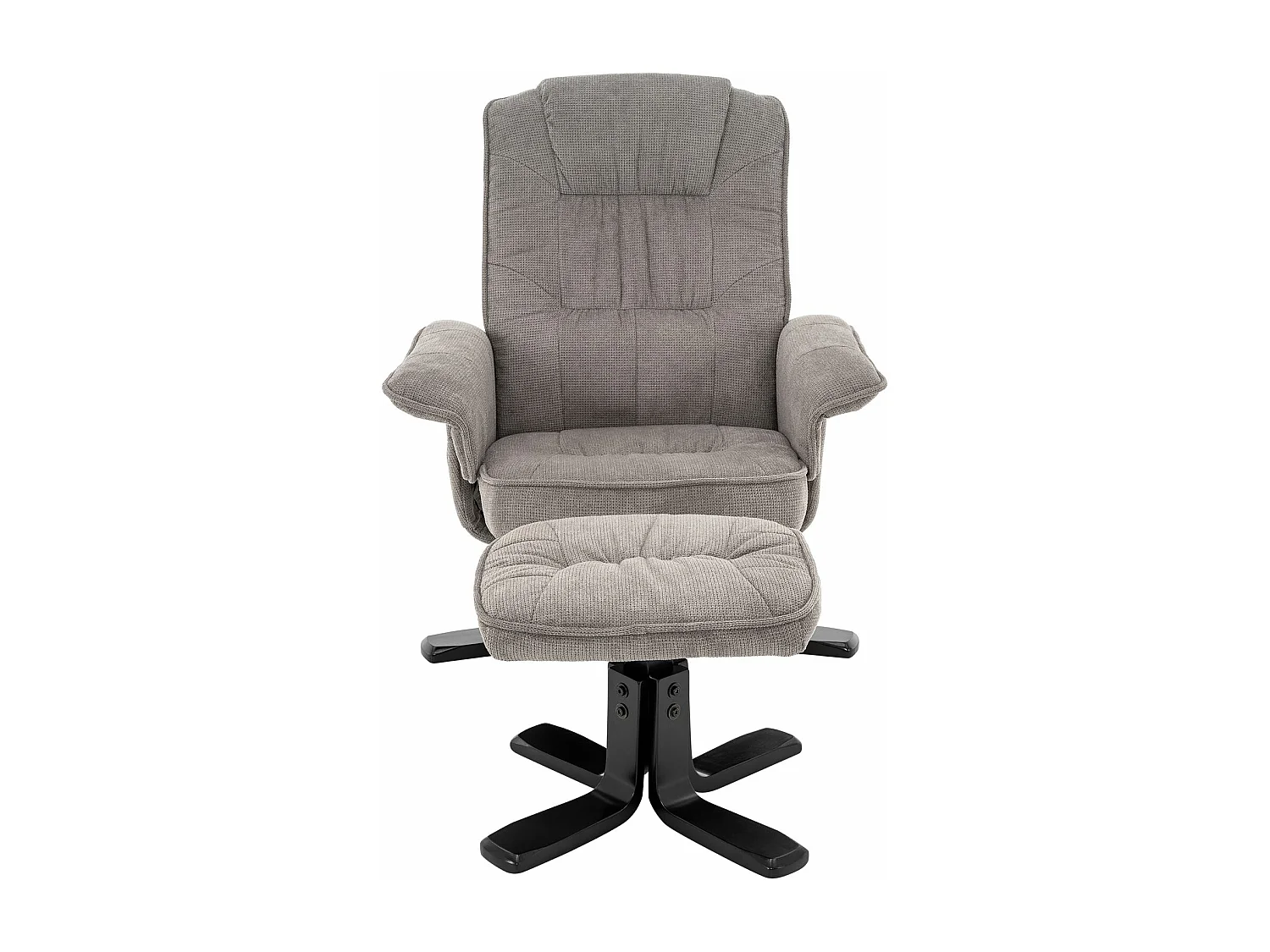 IDIMEX Fauteuil de Relaxation Charly avec Repose-Pieds pouf, siège pivotant et Dossier inclinable en tissu gris/noir