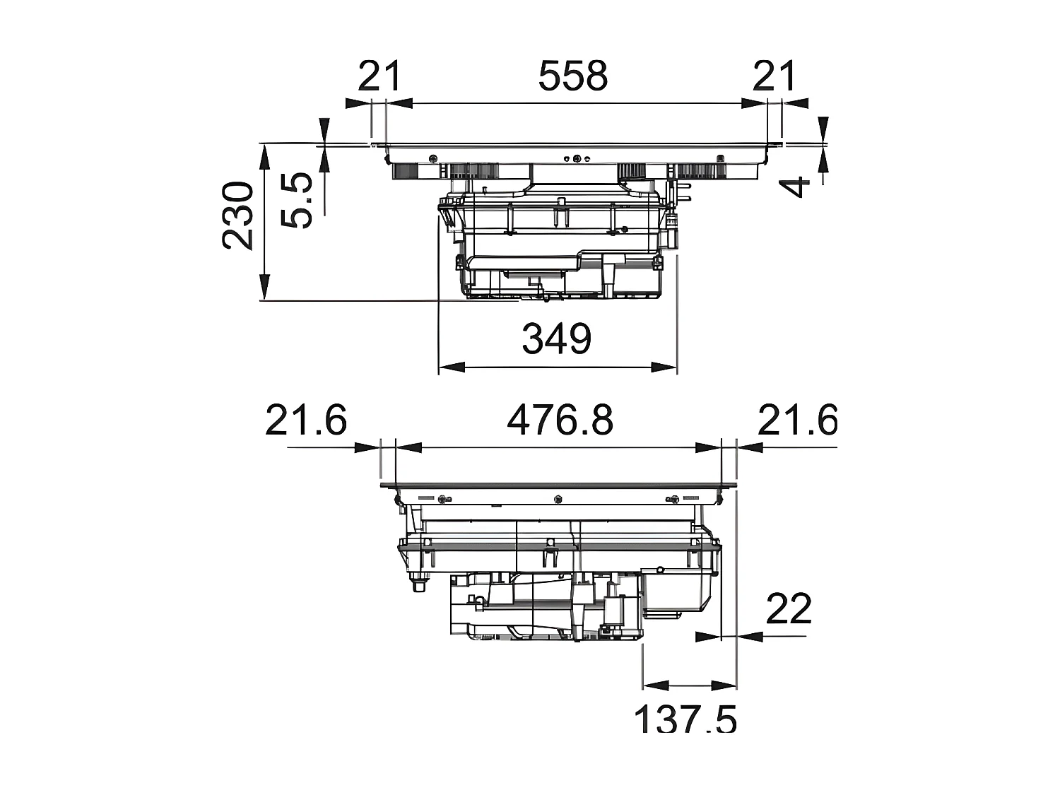 Faber Table de cuisson induction aspirante version évacuation - 5372717