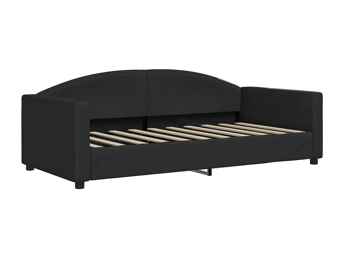 Lit de repos sans matelas noir 90x190 cm tissu
