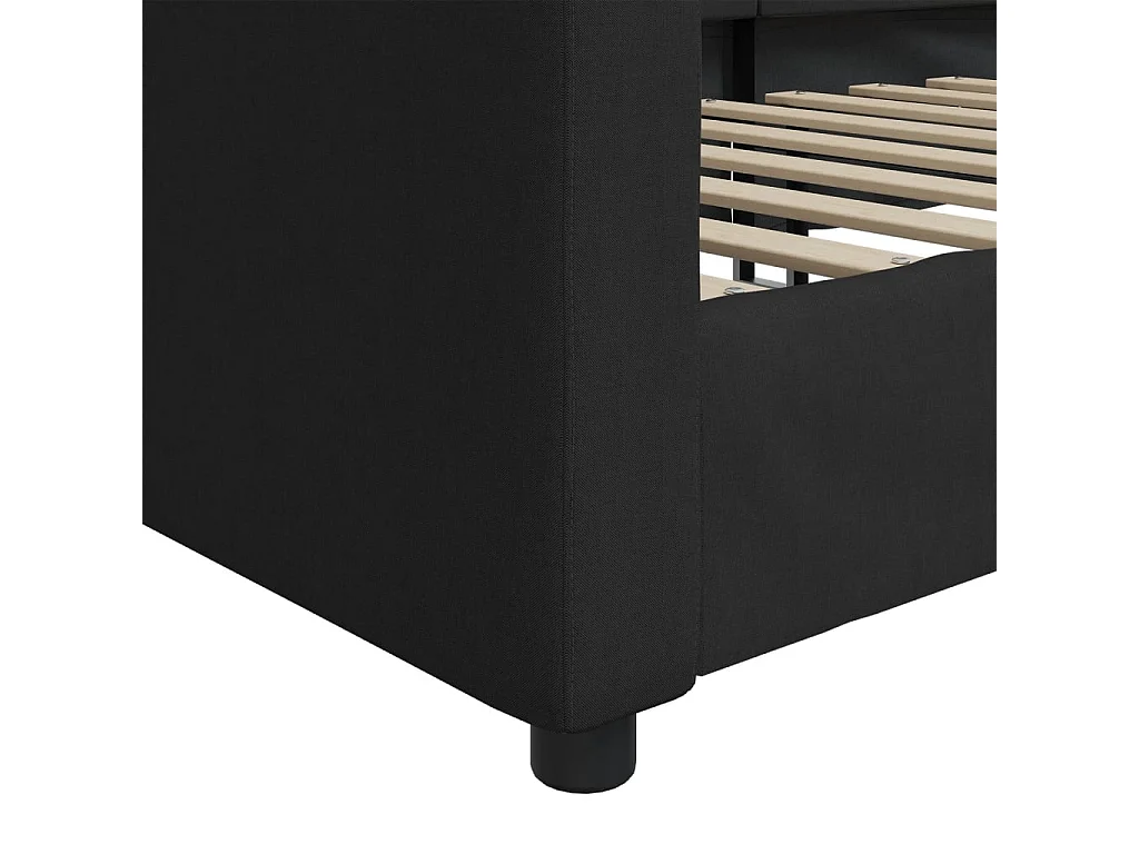 Lit de repos sans matelas noir 90x190 cm tissu