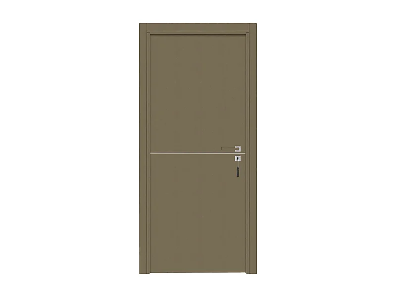 Bloc-porte pose fin de chantier collection Premium Riva, H.204 x l.83 cm, aspect cuir lichen, réversible
