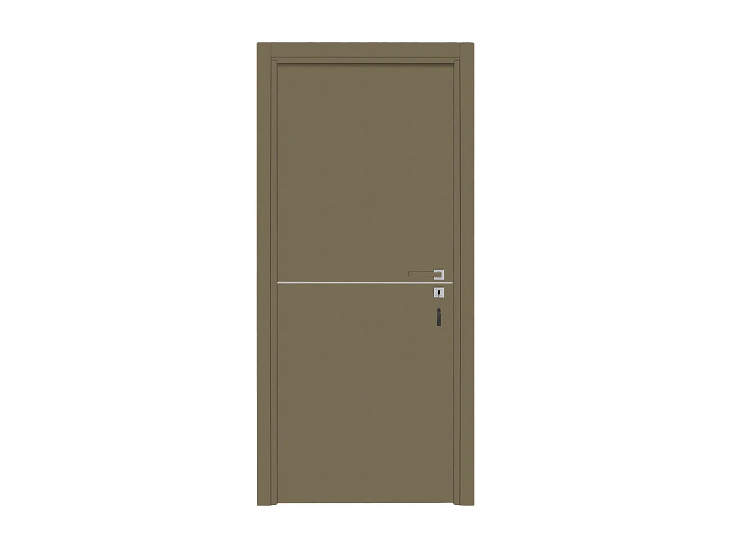 Bloc-porte pose fin de chantier collection Premium Riva, H.204 x l.83 cm, aspect cuir lichen, réversible