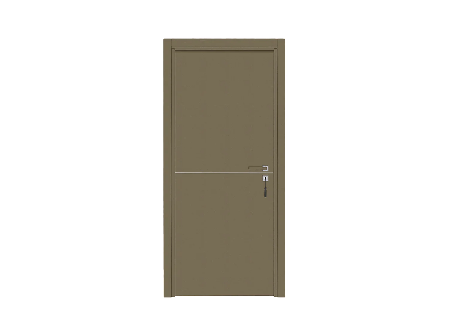 Bloc-porte pose fin de chantier collection Premium Riva, H.204 x l.83 cm, aspect cuir lichen, réversible