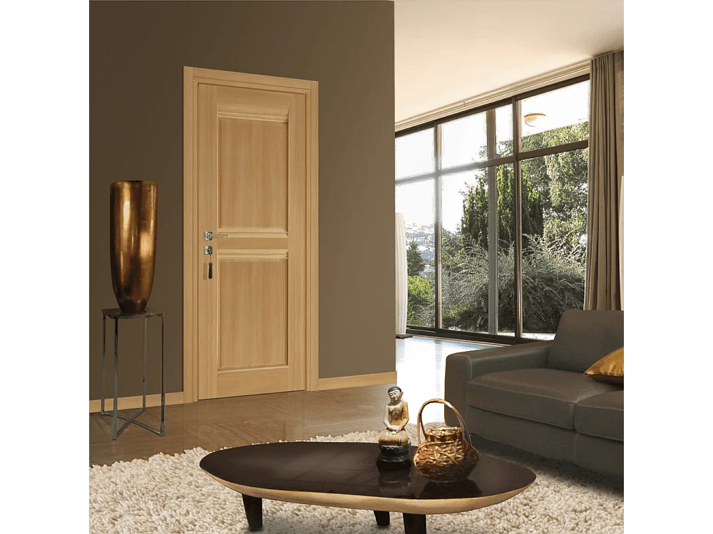 Bloc-porte pose fin de chantier collection Premium Classic 2 panneaux, H.204 x l.93 cm, aspect chêne naturel, réversible