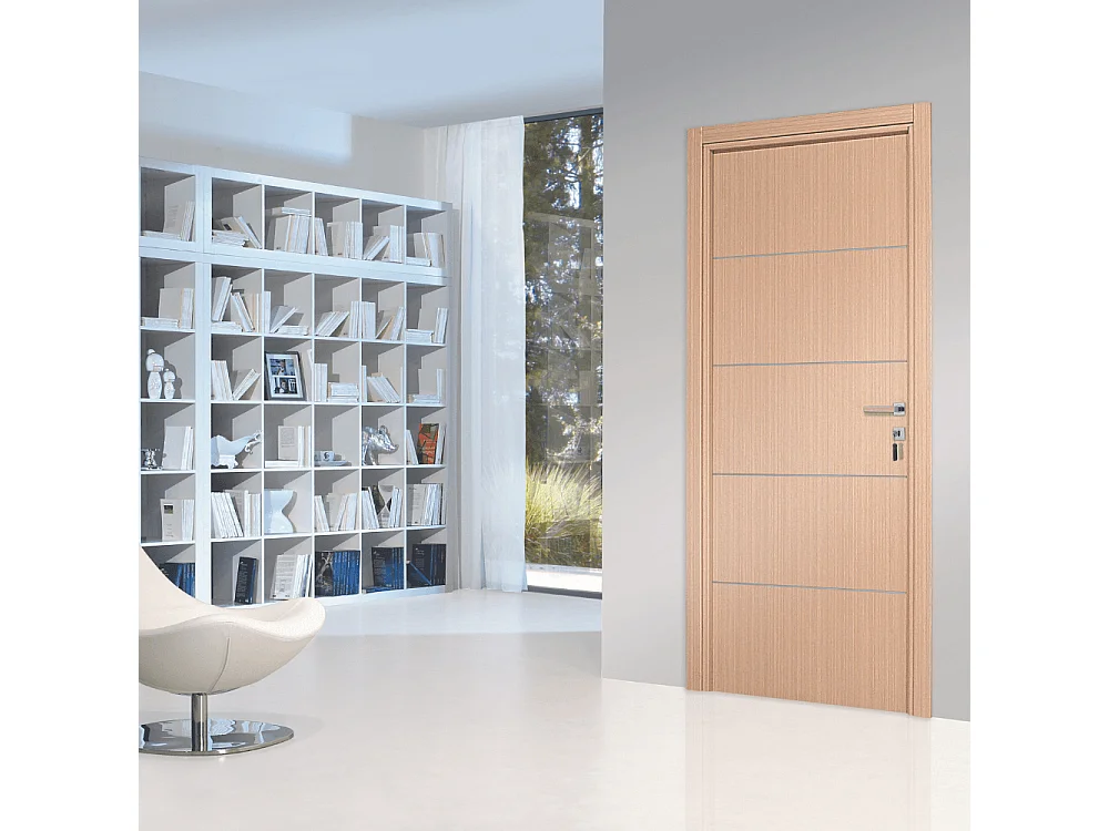 Bloc-porte pose fin de chantier collection Premium Seymour, H.204 x l.93 cm, aspect chêne clair, réversible