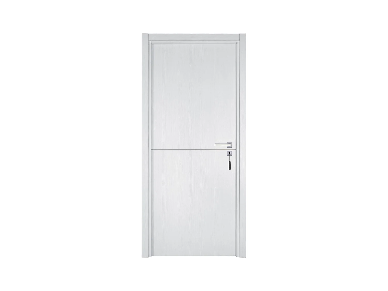 Bloc-porte pose fin de chantier collection Premium Riva, H.204 x l.73 cm, aspect chêne blanc, réversible