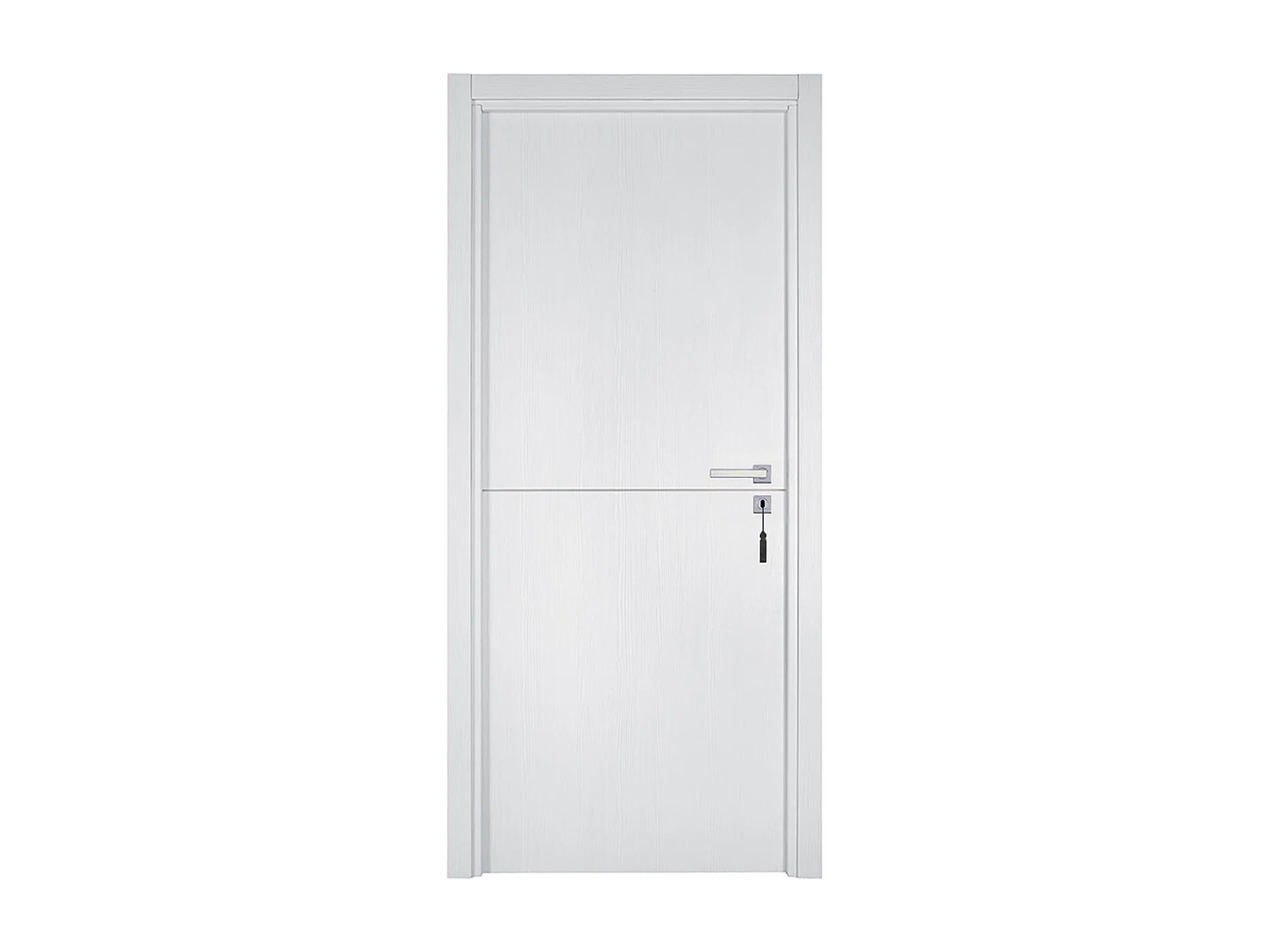 Bloc-porte pose fin de chantier collection Premium Riva, H.204 x l.73 cm, aspect chêne blanc, réversible