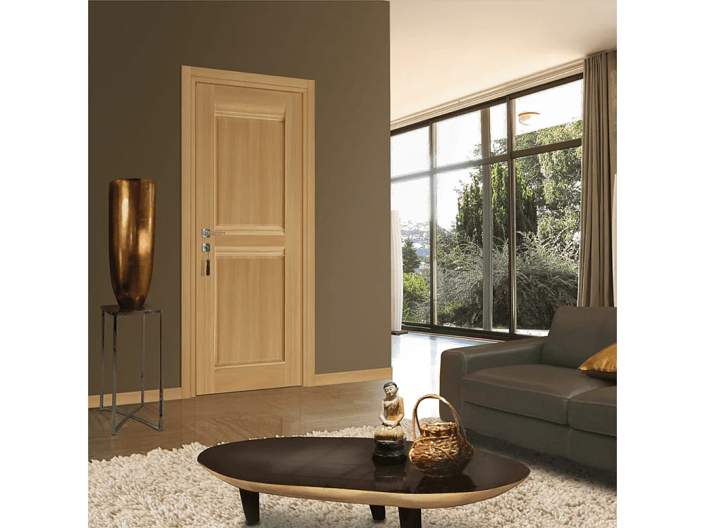 Bloc-porte pose fin de chantier collection Premium Classic 2 panneaux, H.204 x l.73 cm, aspect chêne naturel, réversible