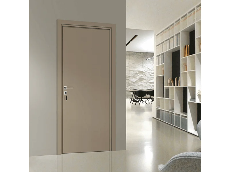 Bloc-porte pose fin de chantier collection Premium Miro, H.204 x l.83 cm, aspect cuir lichen, réversible