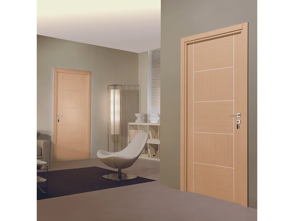 Bloc-porte pose fin de chantier collection Premium Casoar, H.204 x l.83 cm, aspect chêne clair, réversible