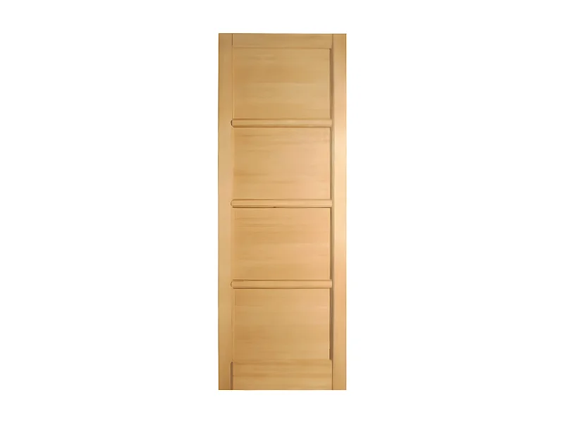 Porte nue, sans cadre, bois Erable, 63 cm, 4 panneaux, rive droite