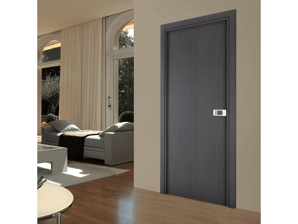 Bloc-porte pose fin de chantier collection Premium Miro, H.204 x l.73 cm, aspect chêne cendré, réversible