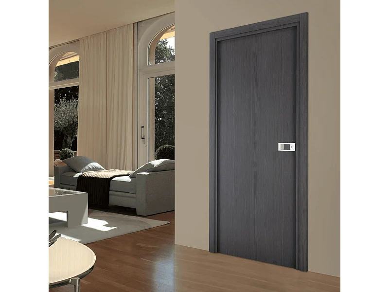 Bloc-porte pose fin de chantier collection Premium Miro, H.204 x l.73 cm, aspect chêne cendré, réversible