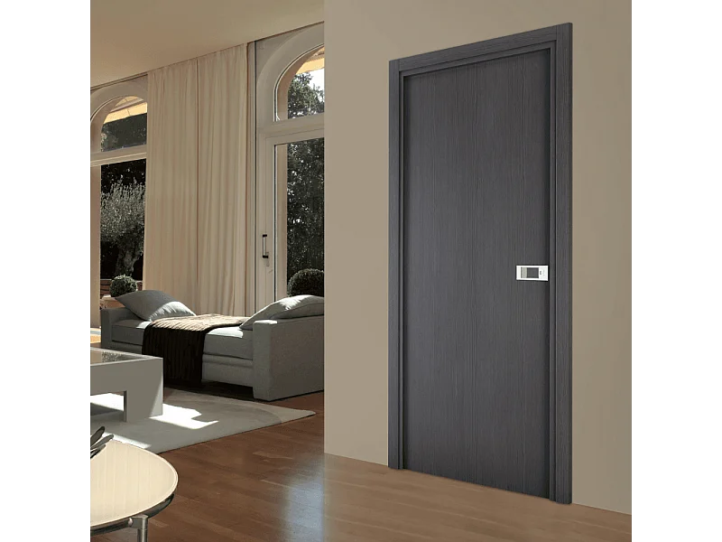 Bloc-porte pose fin de chantier collection Premium Miro, H.204 x l.73 cm, aspect chêne cendré, réversible