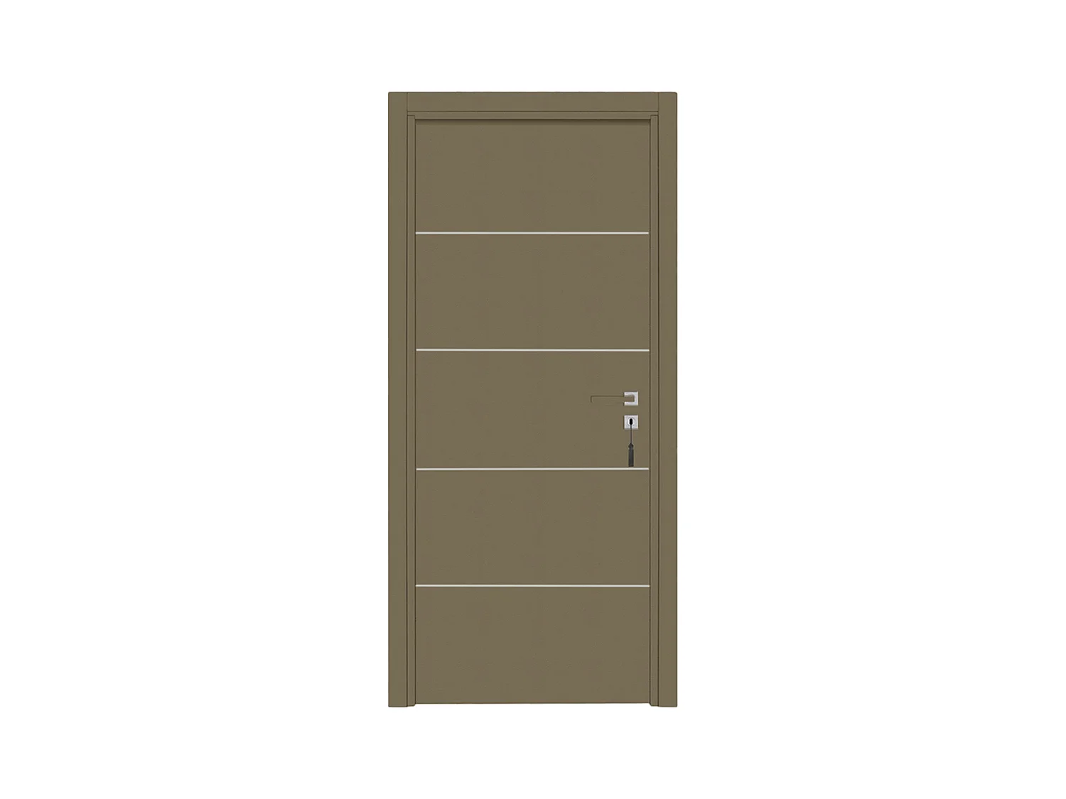 Bloc-porte pose fin de chantier collection Premium Seymour, H.204 x l.73 cm, aspect cuir lichen, réversible