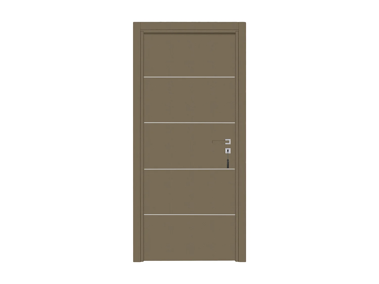 Bloc-porte pose fin de chantier collection Premium Seymour, H.204 x l.73 cm, aspect cuir lichen, réversible