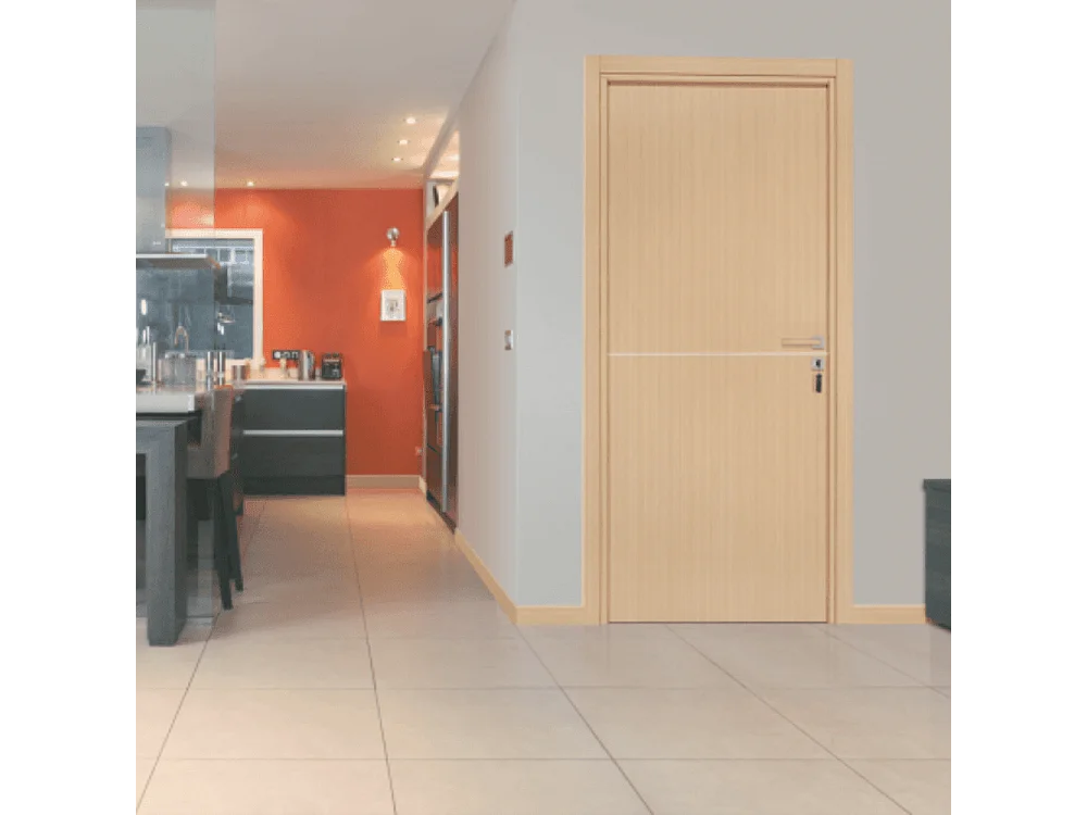 Bloc-porte pose fin de chantier collection Premium Riva, H.204 x l.93 cm, aspect chêne clair, réversible