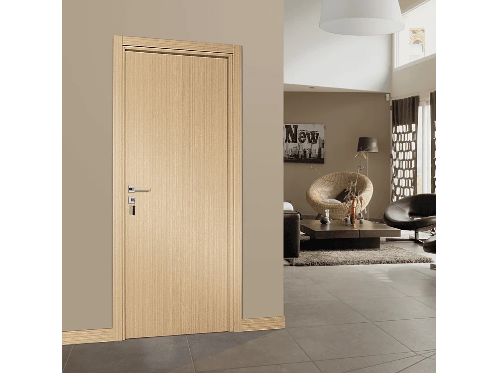 Bloc-porte pose fin de chantier collection Premium Miro, H.204 x l.63 cm, aspect chêne clair, réversible