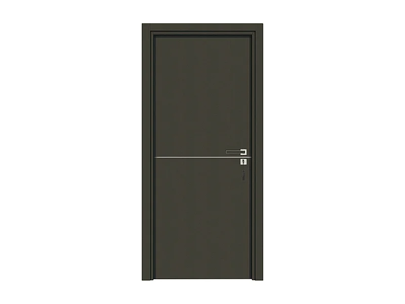 Bloc-porte pose fin de chantier collection Premium Riva, H.204 x l.83 cm, aspect cuir basalte, réversible