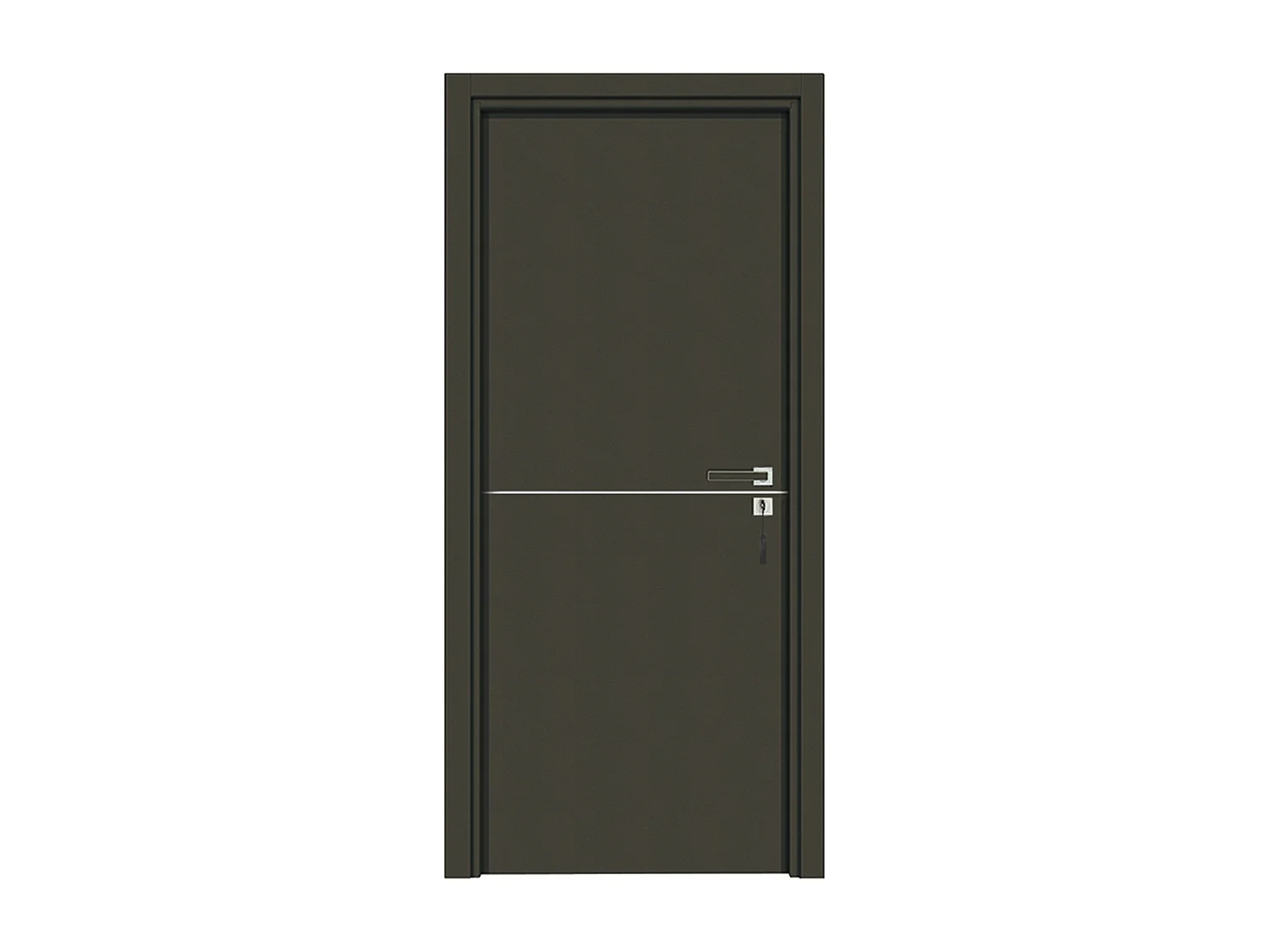 Bloc-porte pose fin de chantier collection Premium Riva, H.204 x l.83 cm, aspect cuir basalte, réversible