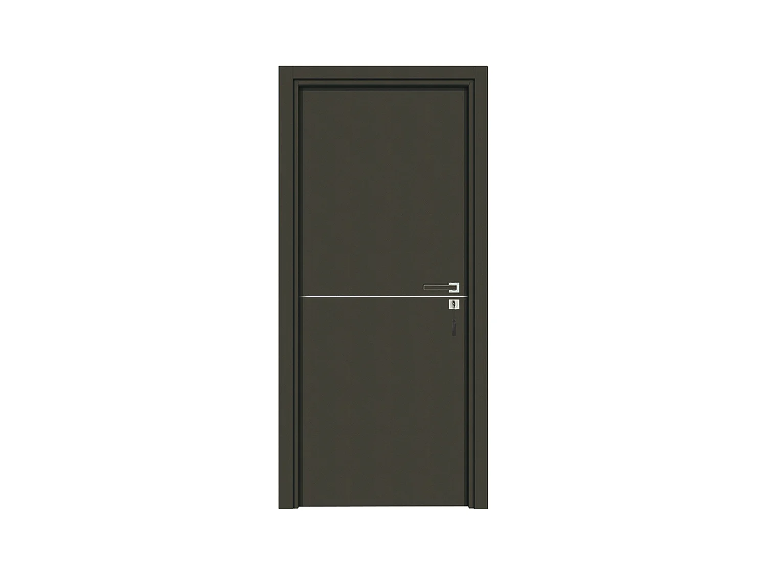 Bloc-porte pose fin de chantier collection Premium Riva, H.204 x l.83 cm, aspect cuir basalte, réversible