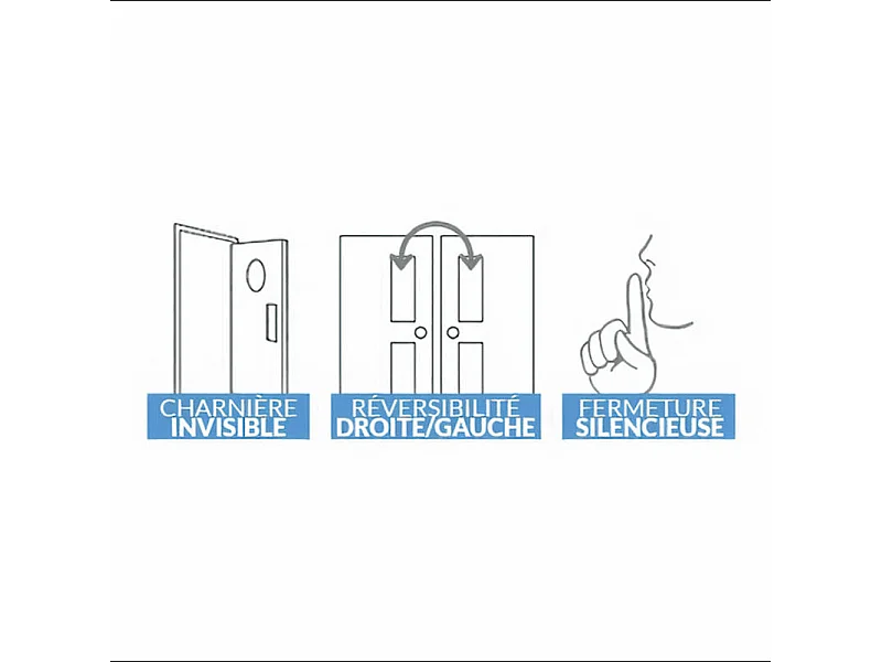 Bloc-porte pose fin de chantier collection PREMIUM Miro, H.204 x l.83 cm, aspect chêne clair, réversible - Reivilo