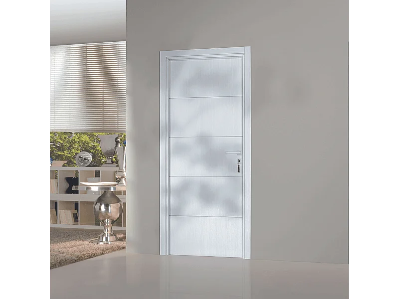 Bloc-porte pose fin de chantier collection Premium Seymour, H.204 x l.93 cm, aspect chêne blanc, réversible