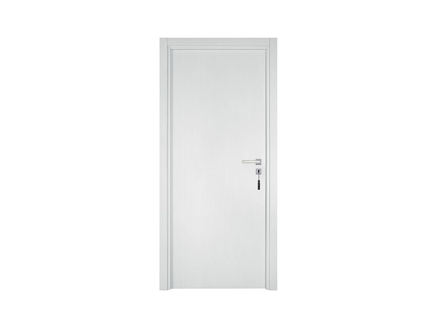 Bloc-porte pose fin de chantier collection Premium Miro, H.204 x l.73 cm, aspect chêne blanc, réversible
