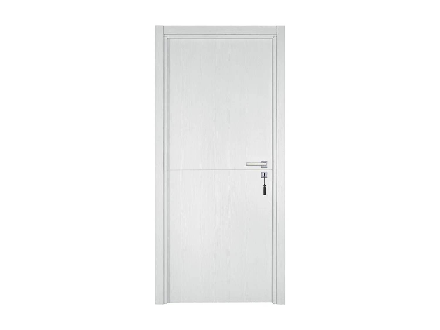 Bloc-porte pose fin de chantier collection Premium Riva, H.204 x l.93 cm, aspect chêne blanc, réversible