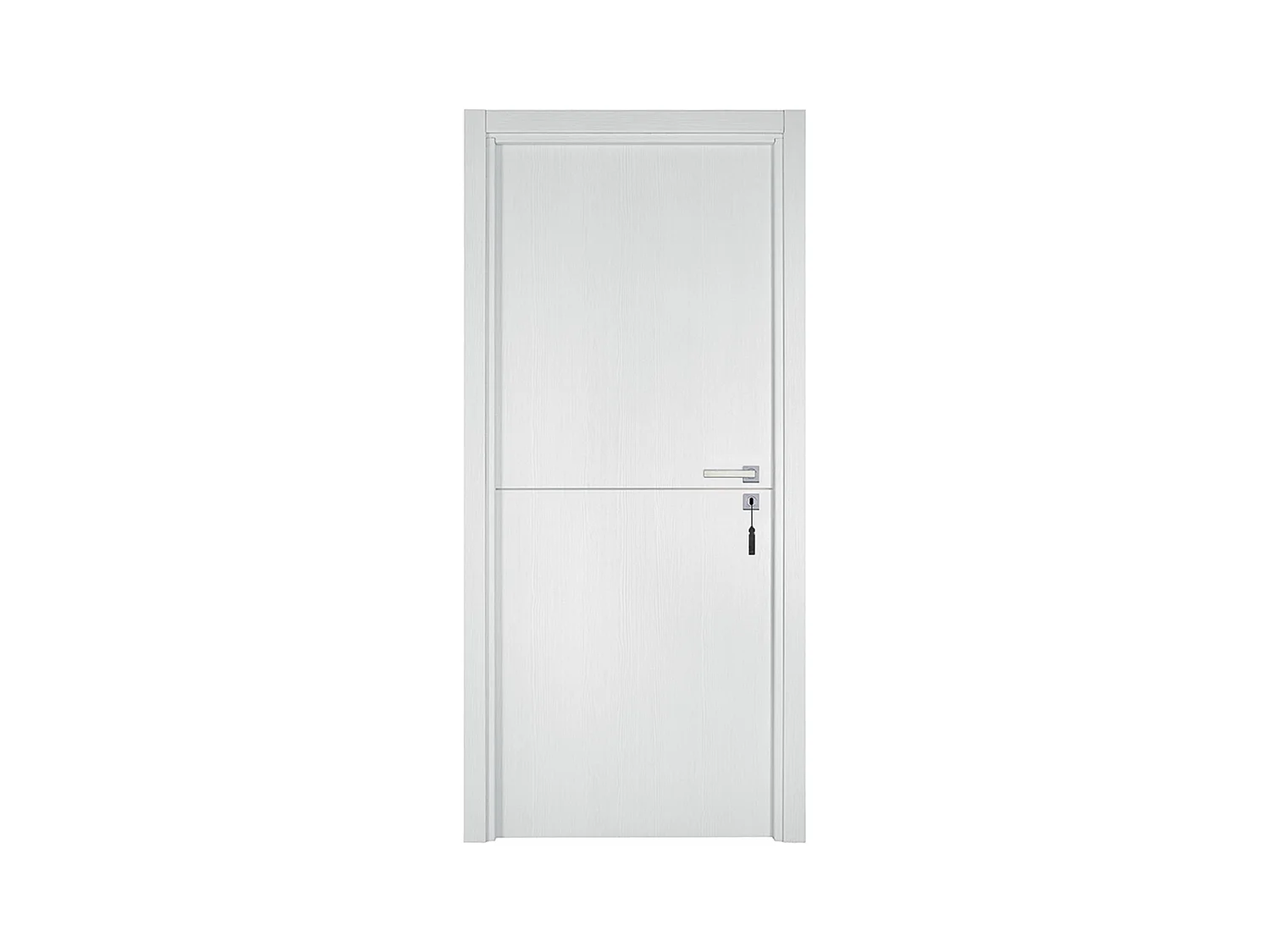 Bloc-porte pose fin de chantier collection Premium Riva, H.204 x l.93 cm, aspect chêne blanc, réversible