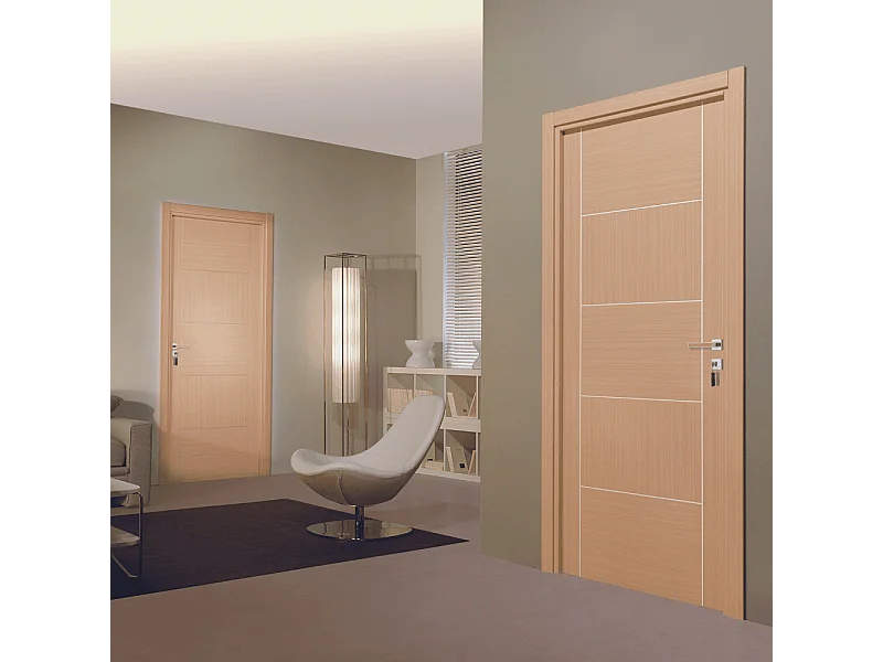 Bloc-porte pose fin de chantier collection Premium Casoar, H.204 x l.73 cm, aspect chêne clair, réversible