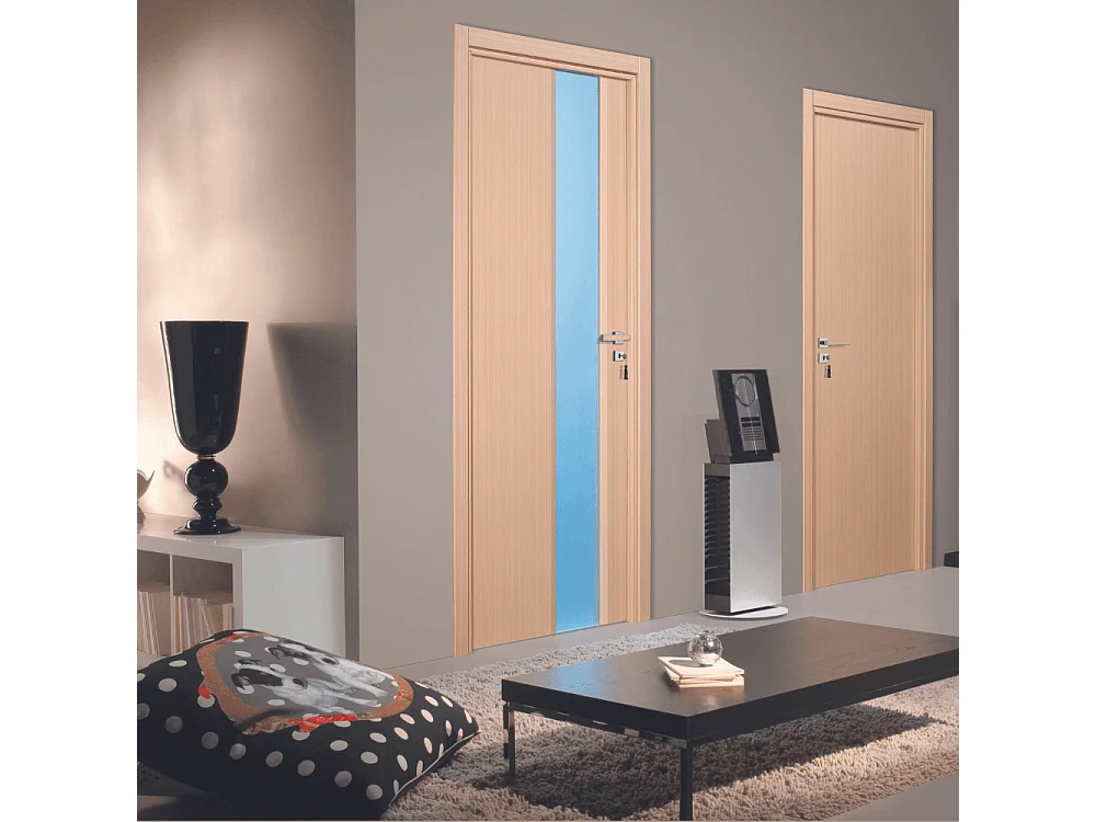 Bloc-porte pose fin de chantier collection PREMIUM Enzo, H.204 x l.93 cm, aspect chêne clair, réversible - Reivilo