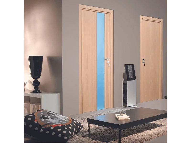 Bloc-porte pose fin de chantier collection Premium Enzo, H.204 x l.93 cm, aspect chêne clair, réversible