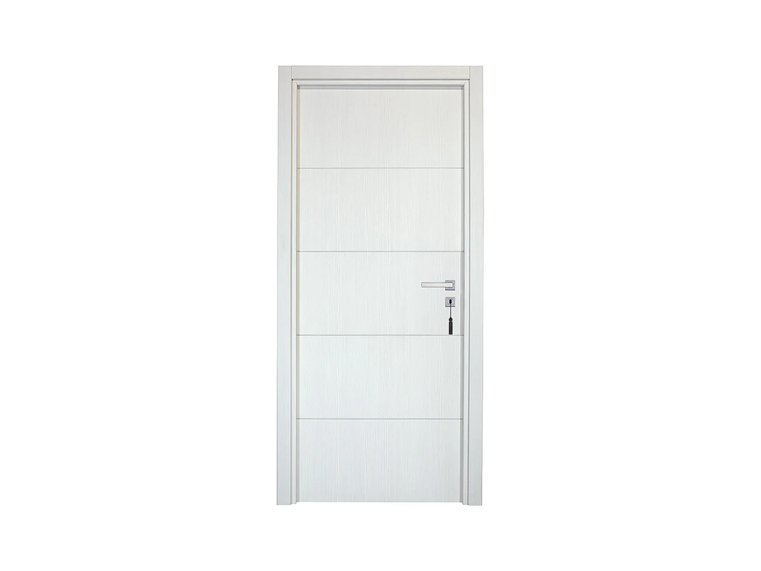 Bloc-porte pose fin de chantier collection Premium Seymour, H.204 x l.83 cm, aspect chêne blanc, réversible