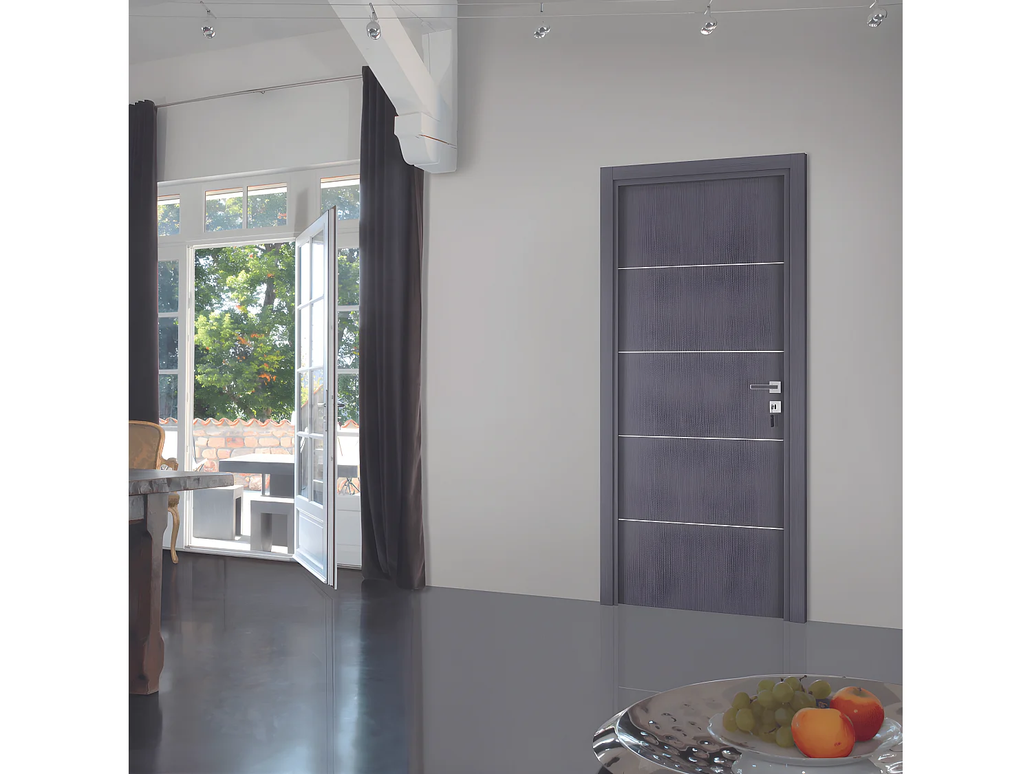 Bloc-porte pose fin de chantier collection Premium Seymour, H.204 x l.73 cm, aspect chêne cendré, réversible