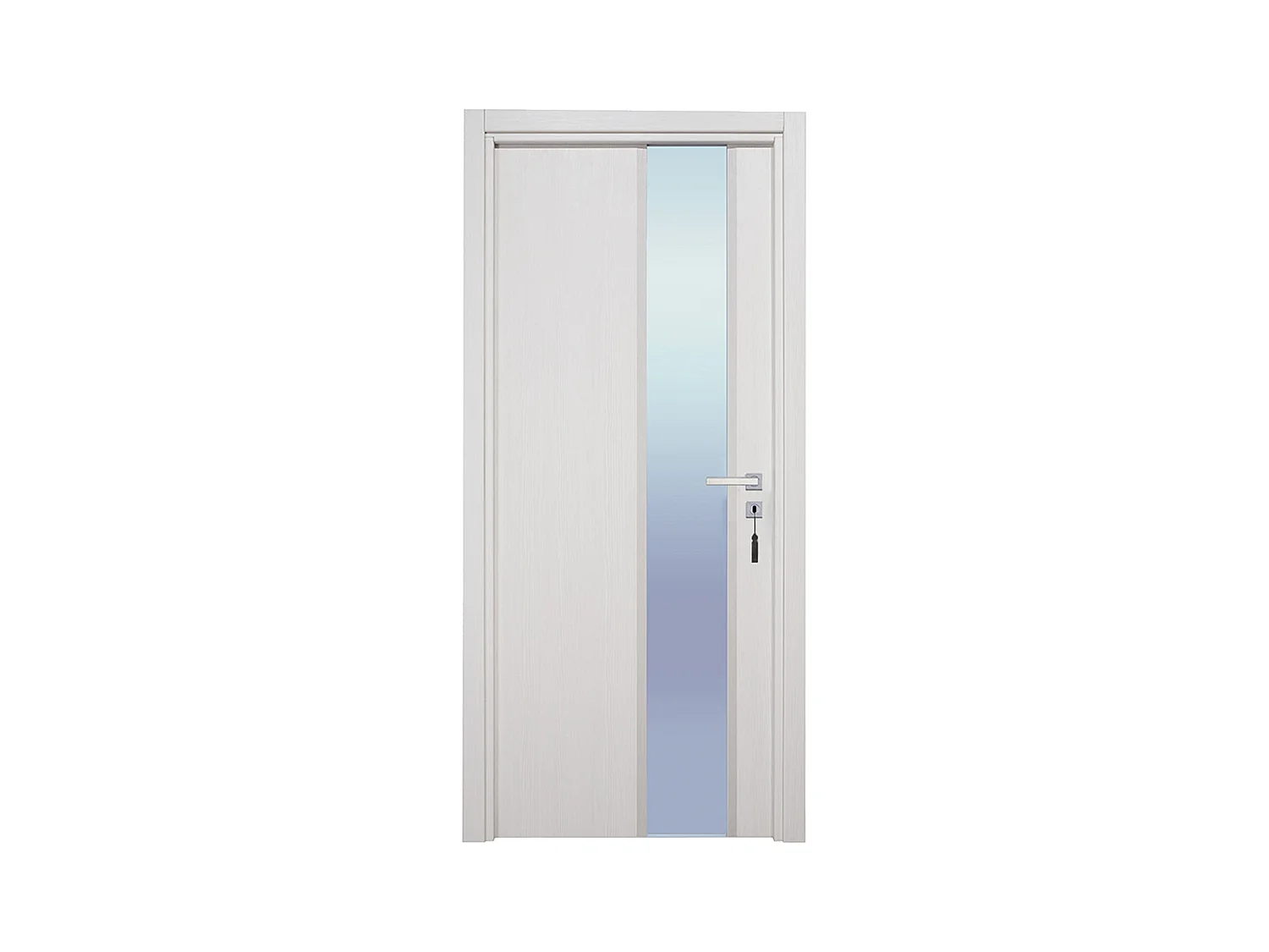 Bloc-porte pose fin de chantier collection Premium Enzo, H.204 x l.73 cm, aspect chêne blanc, réversible