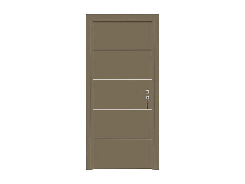 Bloc-porte pose fin de chantier collection Premium Seymour, H.204 x l.83 cm, aspect cuir lichen, réversible