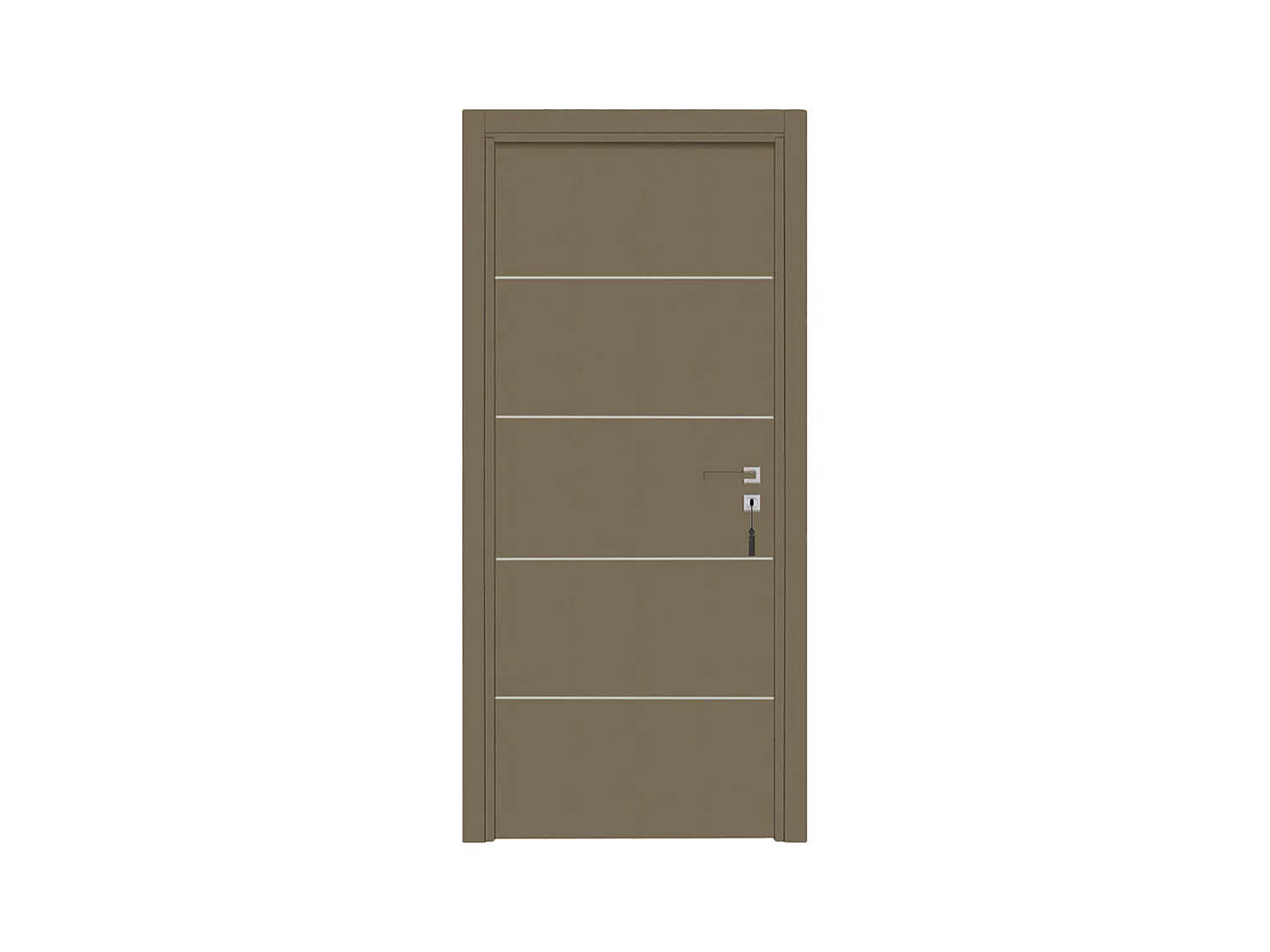 Bloc-porte pose fin de chantier collection Premium Seymour, H.204 x l.83 cm, aspect cuir lichen, réversible