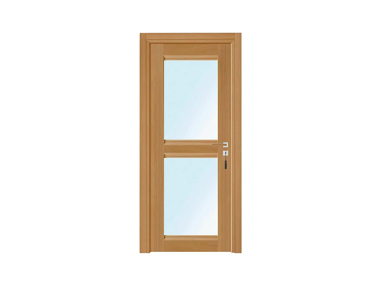 Bloc-porte pose fin de chantier collection Premium Classic 2 carreaux, H.204 x l.73 cm, aspect chêne naturel, réversible