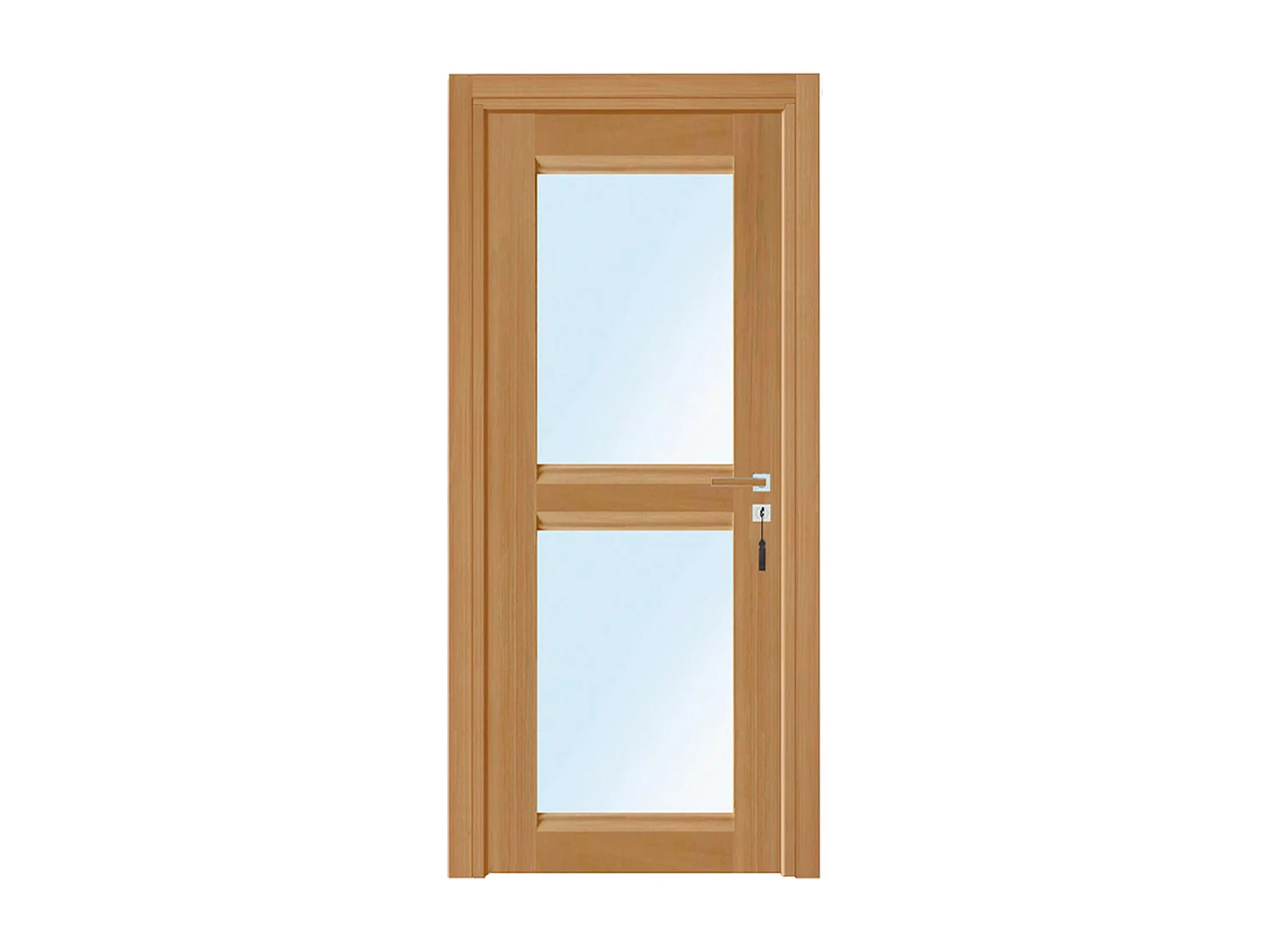 Bloc-porte pose fin de chantier collection Premium Classic 2 carreaux, H.204 x l.73 cm, aspect chêne naturel, réversible