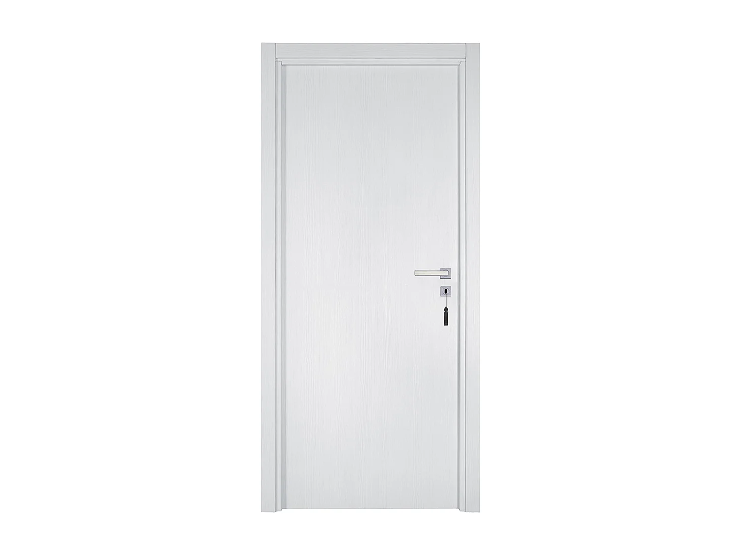 Bloc-porte pose fin de chantier collection Premium Miro, H.204 x l.63 cm, aspect chêne blanc, réversible