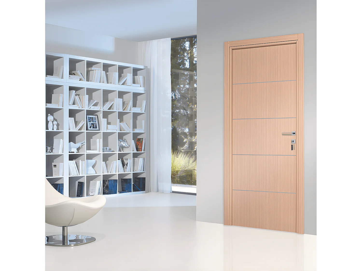 Bloc-porte pose fin de chantier collection Premium Seymour, H.204 x l.73 cm, aspect chêne clair, réversible
