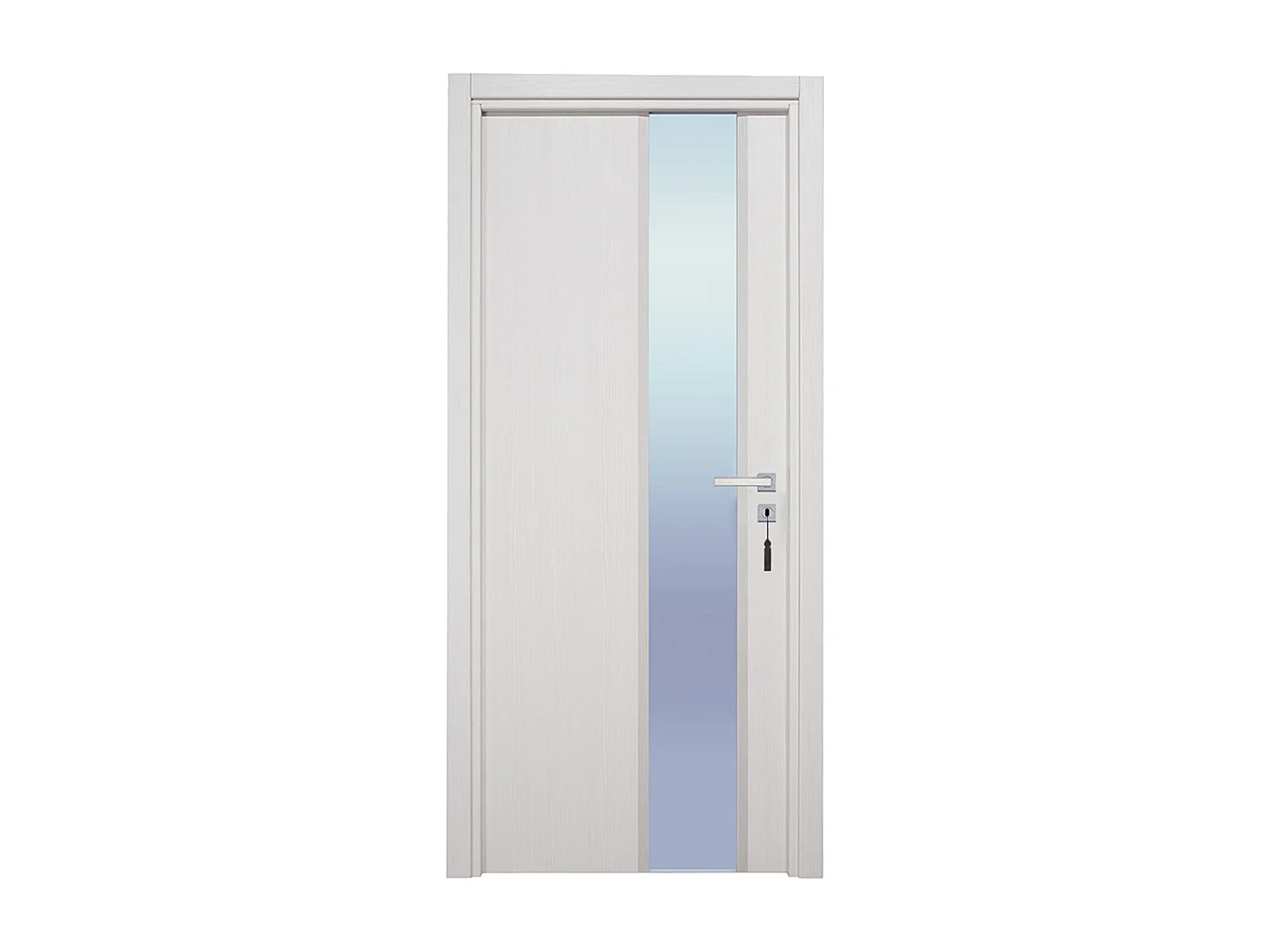 Bloc-porte pose fin de chantier collection Premium Enzo, H.204 x l.93 cm, aspect chêne blanc, réversible