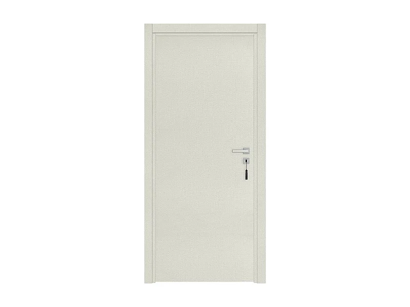 Bloc-porte pose fin de chantier collection Premium Miro, H.204 x l.63 cm, aspect textile perle, réversible