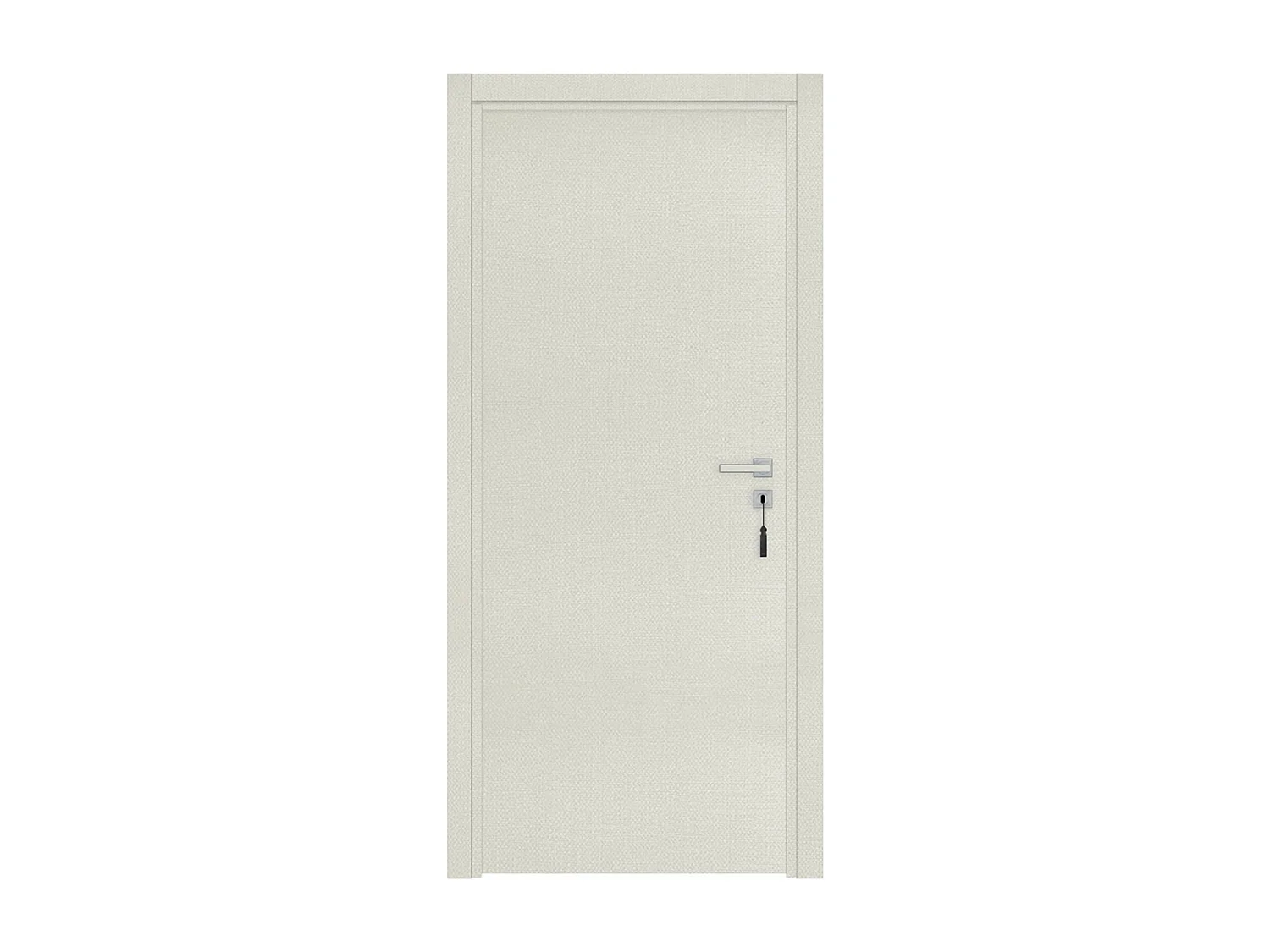 Bloc-porte pose fin de chantier collection Premium Miro, H.204 x l.63 cm, aspect textile perle, réversible