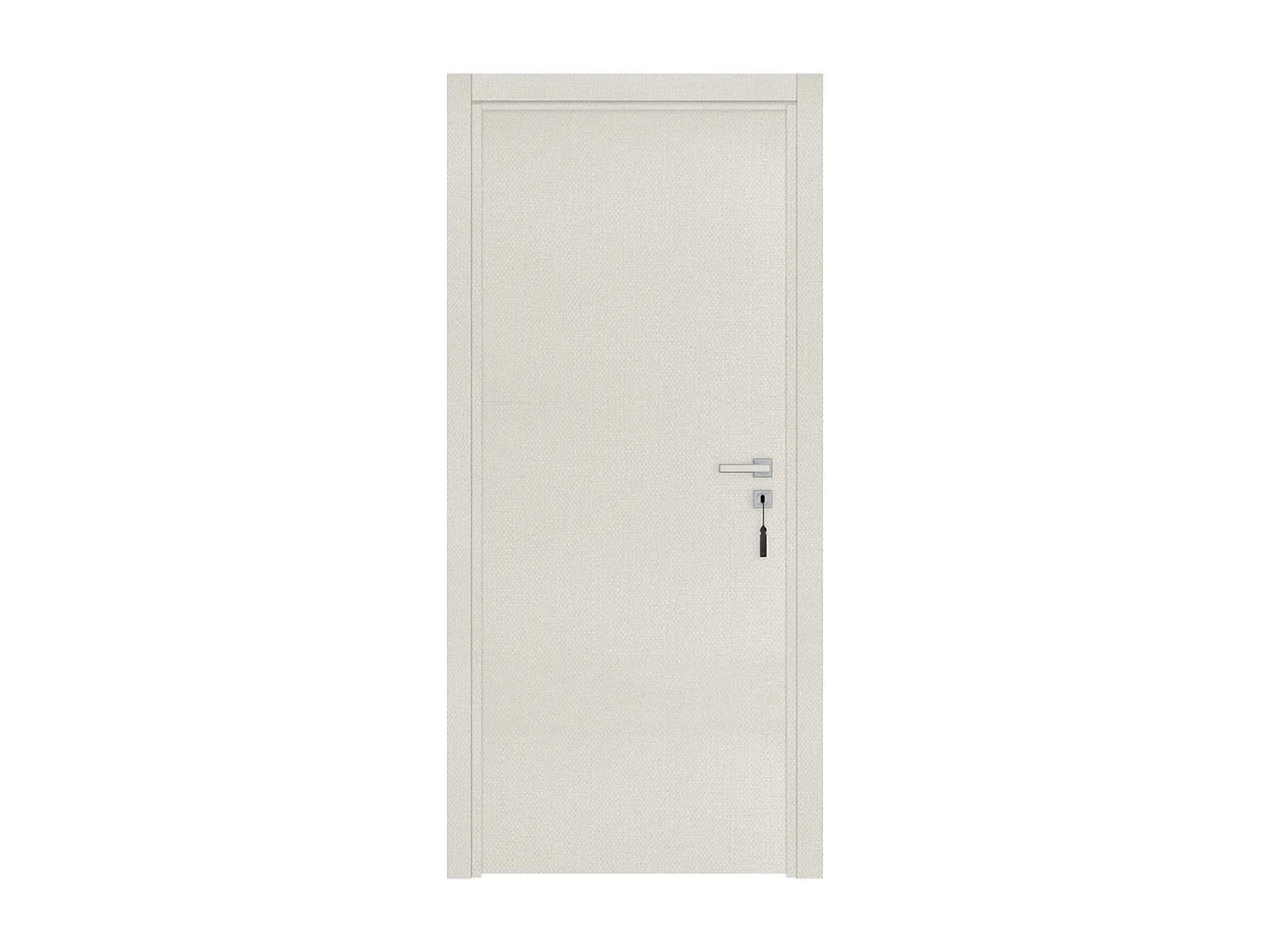 Bloc-porte pose fin de chantier collection Premium Miro, H.204 x l.63 cm, aspect textile perle, réversible