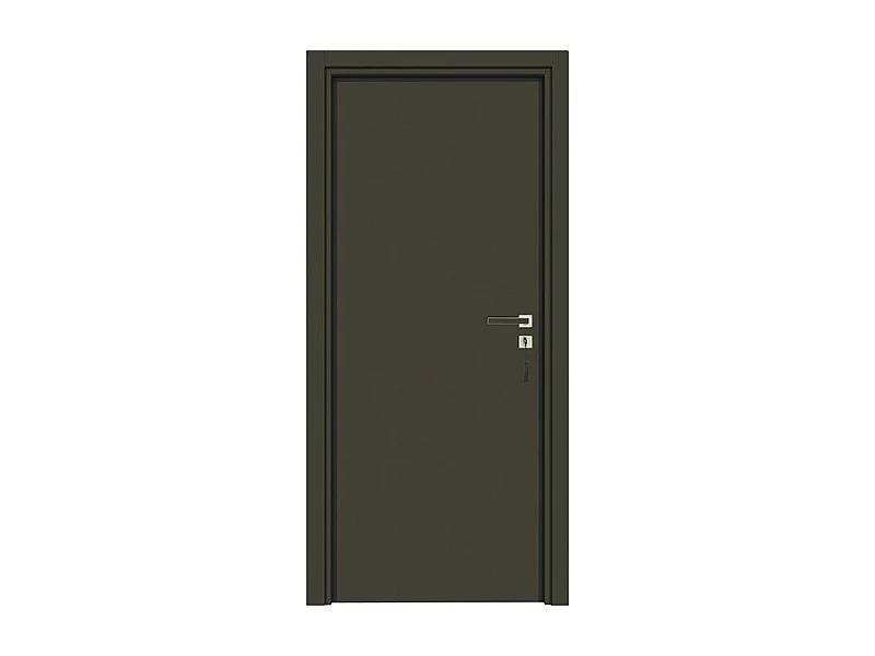 Bloc-porte pose fin de chantier collection Premium Miro, H.204 x l.73 cm, aspect cuir basalte, réversible